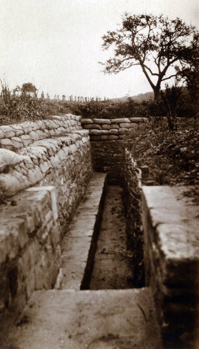 Første Verdenskrig (1914-1918): udsigt over en skyttegrav model "Lemberg skyttegrav", Hautebraye (Oise) af French Photographer