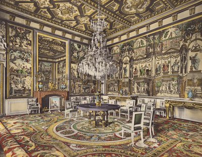 Fontainebleau: Papal Apartment, Reception Room (farvefoto) af French Photographer