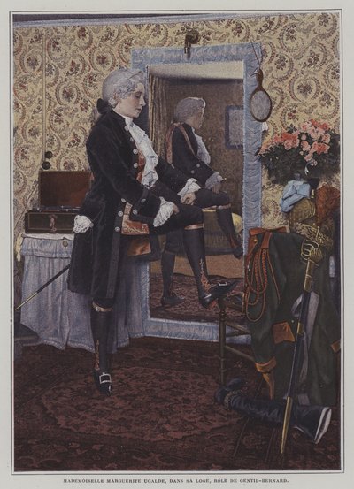 Den franske operasanger Marguerite Ugalde i hendes omklædningsrum (farvefoto) af French Photographer