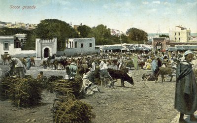 Grand Socco, Tanger, Marokko (farvefoto) af French Photographer
