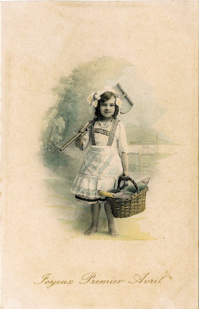 Glædelig aprilsnar, 1906 (farvet foto) af French Photographer