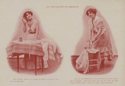 Illustration til Petites Parisiennes (dvs. unge arbejdende piger i Paris) (s/h foto) af French Photographer
