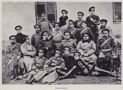 Den russiske hær: Gruppe af officerer (s/h foto) af French Photographer