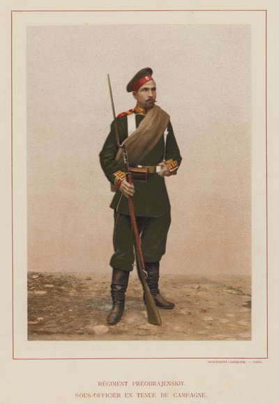 Den russiske hær: Regiment Preobrajenskiy, underofficer i feltkjole (foto) af French Photographer