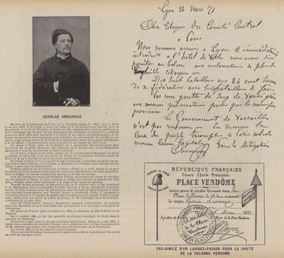 Pariserkommunen, Charles Amouroux, fax af et pas til Vendomesøjlens fald (s/h-foto) af French Photographer