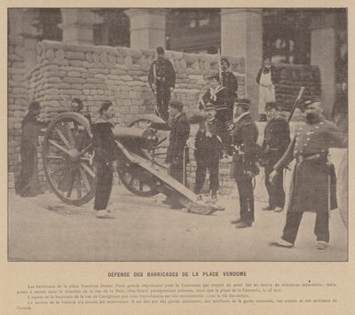 Pariserkommunen, forsvar af barrikaderne på Place Vendome (s/h-billede) af French Photographer