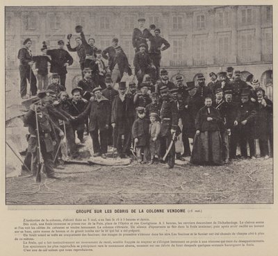 Pariserkommunen, gruppe om vragrester af Vendome-søjlen af French Photographer