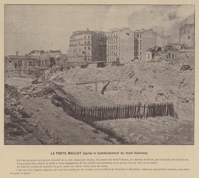 Pariserkommunen, La Porte Maillot, efter bombningen af ​​Mont Valerien (s/h-foto) af French Photographer