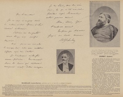 Pariserkommunen, Louis-Charles Delescluze, Gustave Courbet (s/h-billede) af French Photographer