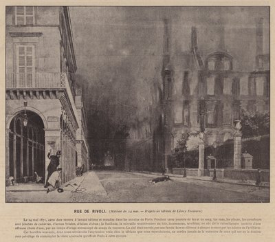 Pariserkommunen, Rue De Rivoli, Matinée den 24. maj (s/h-foto) af French Photographer
