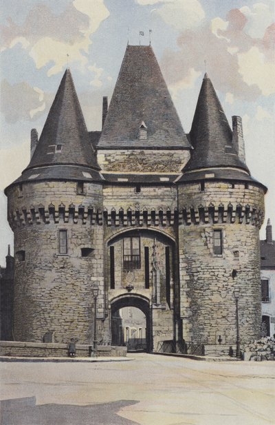 La Ferte-Bernard, byport, indgangsside (rådhuset) af French Photographer