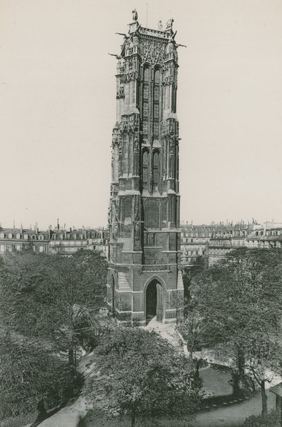 Tour Saint-Jacques, Saint-Jacques Tower (fotogravering) af French Photographer
