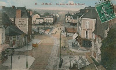 Le Mans - udsigt taget fra toppen af tunnelen. Postkort sendt i 1913. af French Photographer