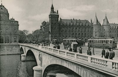Pont au Change og Palais de Justice, Pont au Change og Domstolen (fotogravering) af French Photographer