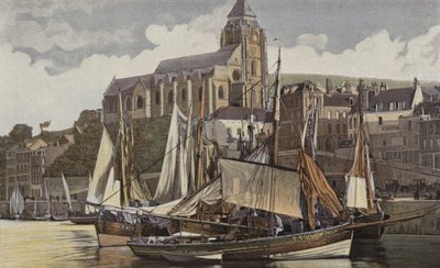 Le Treport, Kirken og havnen af French Photographer
