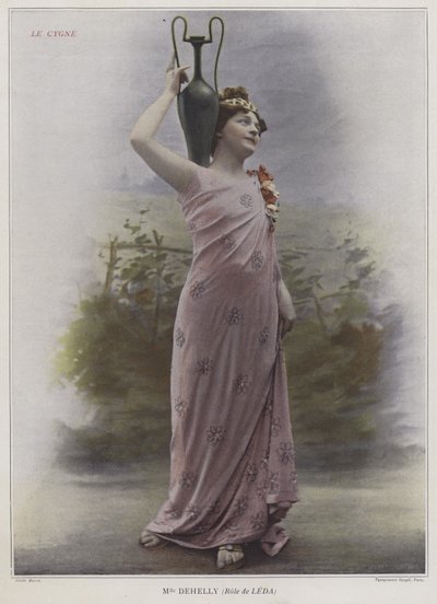Mademoiselle Dehelly som Leda i Le Cygne (farvet foto) af French Photographer