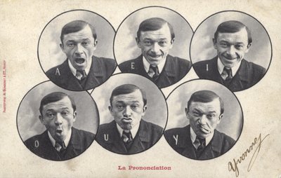 Mand trækker ansigter (s/h-billede) af French Photographer