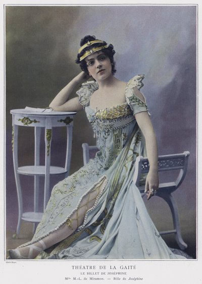 Marie-Louise de Miramon som Josephine i Le Billet de Josephine (farvet foto) af French Photographer