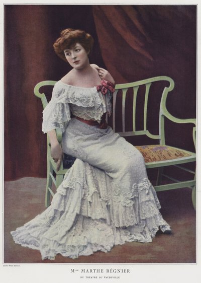 Marthe Regnier, fransk skuespillerinde (farvet foto) af French Photographer