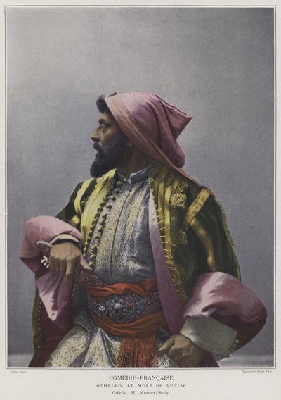 Mounet-Sully i titelrollen i Othello (farvet foto) af French Photographer