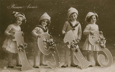 Nytårs hilsen postkort, sendt i 1913 af French Photographer