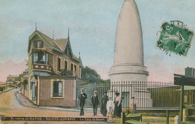 Pain de sucre (sukkerbrødsmindesmærke) ved Sainte-Adresse nær Le Havre. Mausoleum bygget til minde om Charles Lefebvre-Desnouettes. Postkort sendt i 1913. af French Photographer