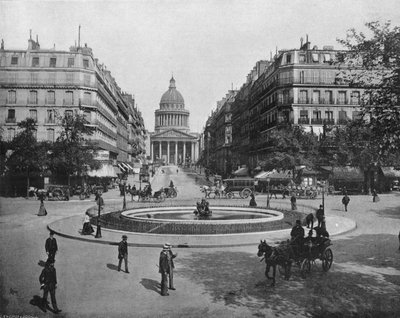 Paris - Place Medicis, Rue Soufflot og Pantheon (s/h-billede) af French Photographer