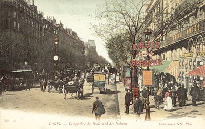 Paris, Boulevard des Italiens (farvefoto) af French Photographer