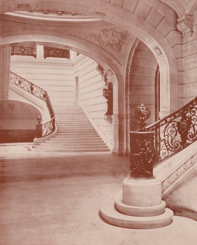 Paris: Escalier of the Sorbonne (s/h foto) af French Photographer