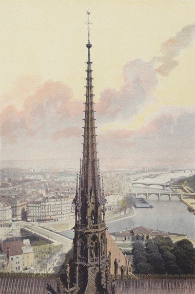 Paris, Arrow of Notre-Dame, Udsigt taget fra Sydtårnet af French Photographer