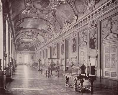 Paris: Gallery of Apollo, Louvre Museum, Looking South (B/W Photo) af French Photographer