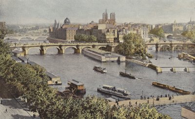 Paris, Pont-Neuf og Ile de la Cite, Udsigt taget fra Louvre af French Photographer