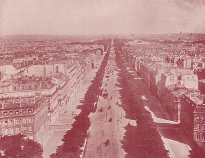 Paris: Perspektiv af Champs Elysees (s/h foto) af French Photographer