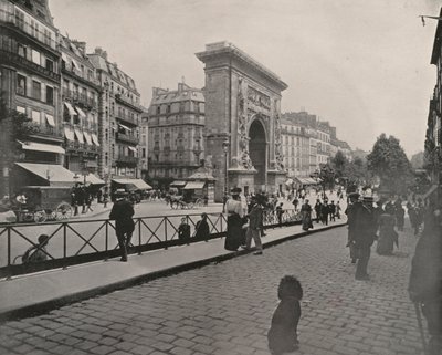 Paris: Porte St Denis, frokosttid (s/h-billede) af French Photographer