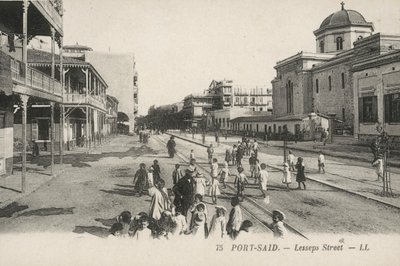 Port-Said, Egypten: Lesseps Street (s/h-foto) af French Photographer
