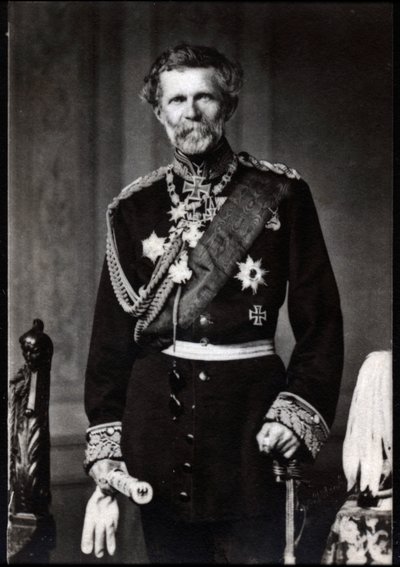 Portræt af Edwin Freiherr von Manteuffel (baron von Manteuffel) (1809-1895), tysk feltmarskal. af French Photographer