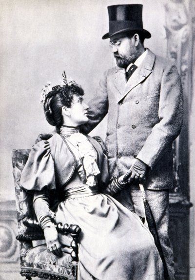 Portræt af Emile Zola og Jeanne Rozerot af French Photographer