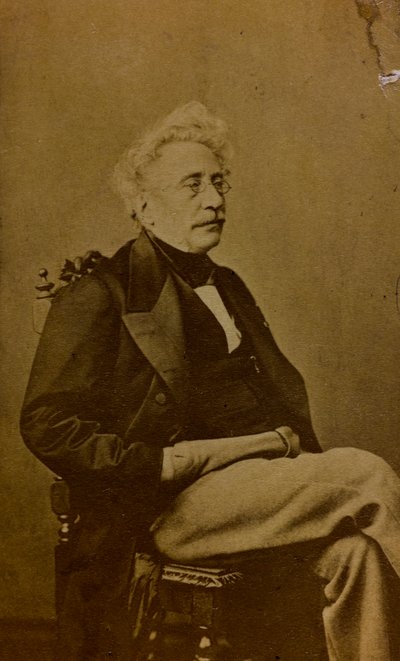 Portræt af Hippolyte Bellangé, fransk maler og litograf; visitkort (s/h foto) af French Photographer