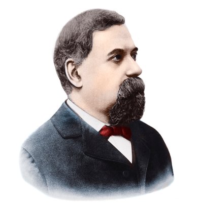Portræt af den italienske astronom Giovanni Schiaparelli (1835-1910). af French Photographer