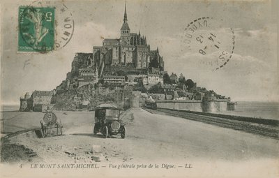 Postkort fra Mont Saint-Michel, Normandiet, sendt i 1913 af French Photographer