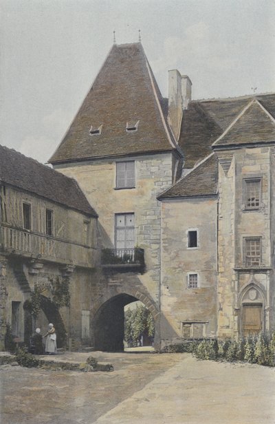 Premery, Old Chateau, side af gården af French Photographer