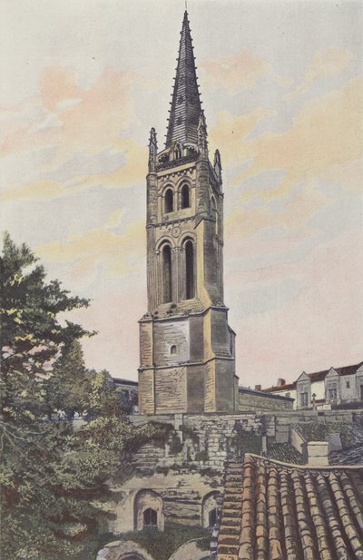 Saint-Emilion, klokketårn over den monolitiske kirke af French Photographer