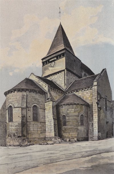 Sancergues, Kirke, Ensemble N E af French Photographer