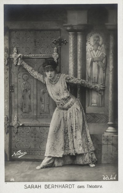 Sarah Bernhardt på Empress Theodora af French Photographer