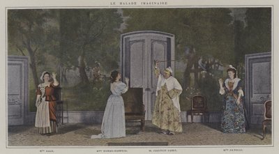 Scene fra en produktion af Le Malade Imaginaire, af Moliere (farvefoto) af French Photographer