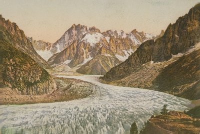 Naturskøn udsigt over bjerge og gletscher. Postkort sendt i 1913. af French Photographer