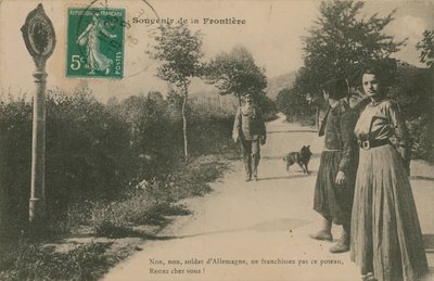 Souvenir fra den fransk-tyske grænse. Postkort sendt i 1913. af French Photographer