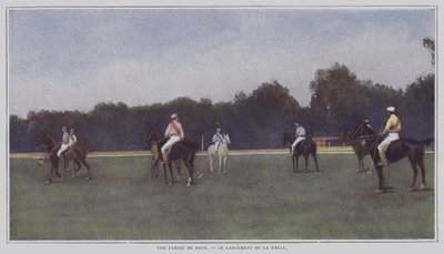 Start på et spil polo (farvefoto) af French Photographer