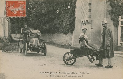 The Progress of Locomotion, postkort sendt i 1913 af French Photographer