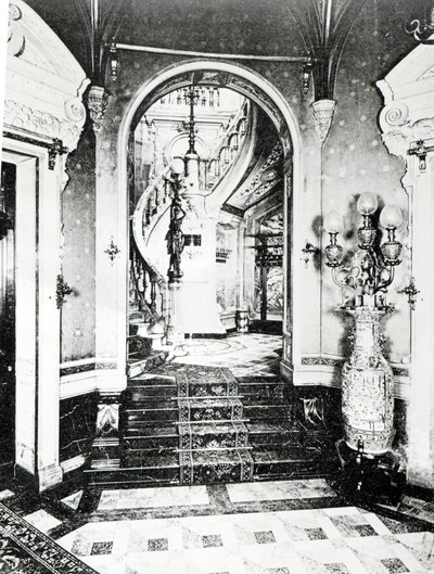 Vestibulen og Onyx-trappen i Hotel de Paiva af French Photographer